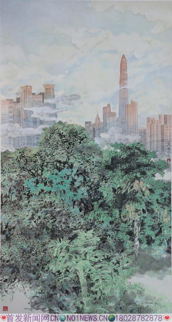 闫国星《福田早晨》97cm x 180cm 纸本水墨.jpg